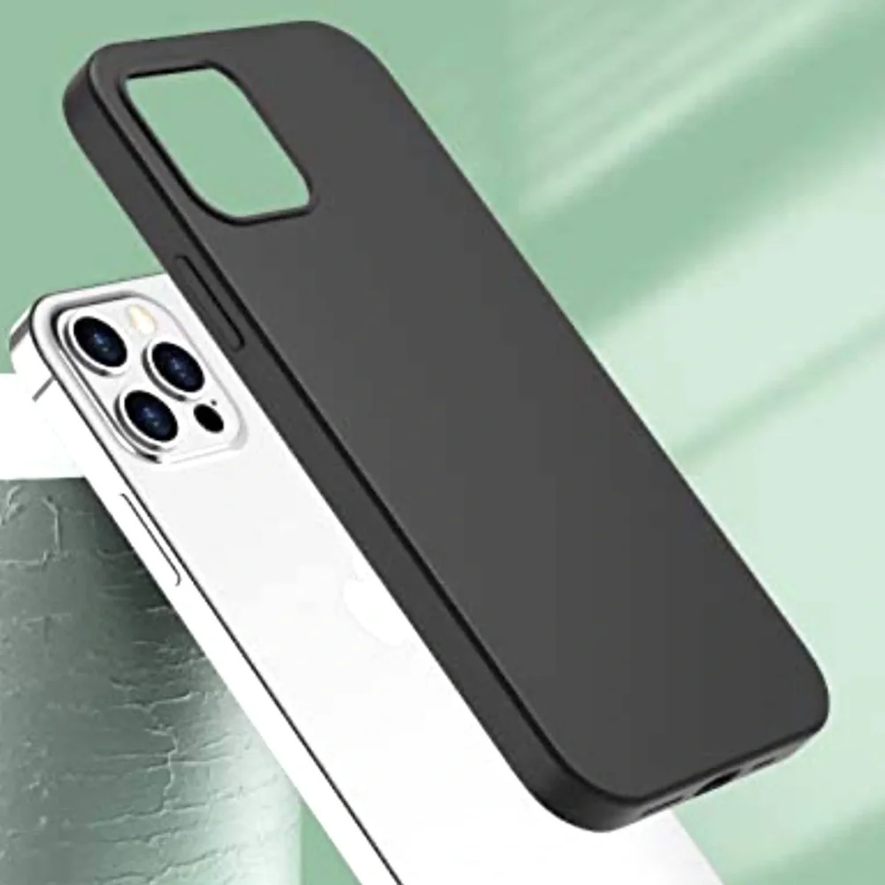NEW! iPhone 12 or iPhone 12 Pro Case SLIM Clear Shockproof Corners Black